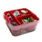 Simplify 5 Compartment Gift Supply Storage Box in Red 25522-RED - alternate 3